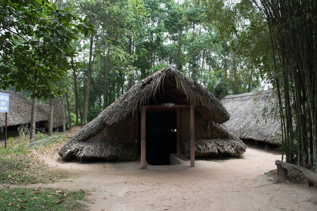 De hutten van vietcong strijders