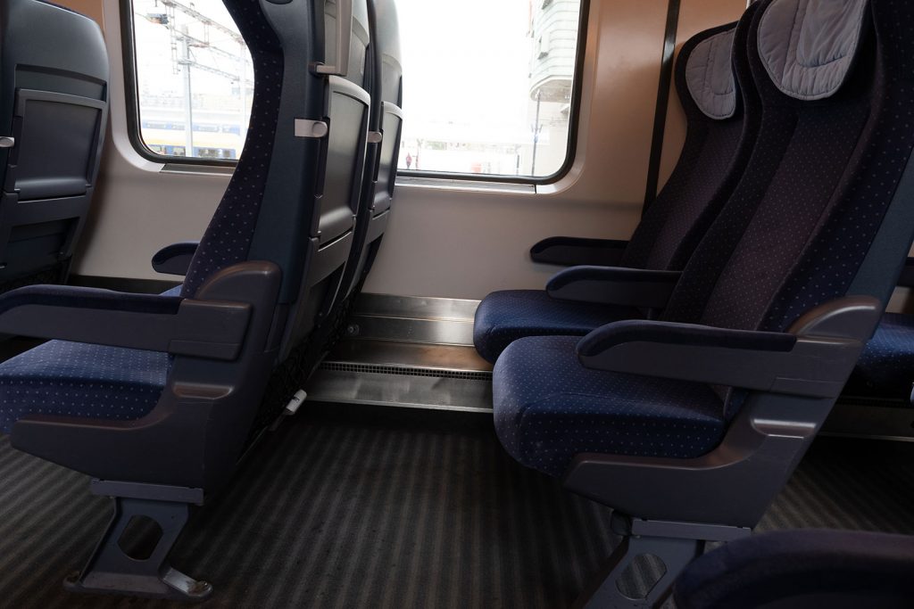 Stoelen trein naar Berlijn